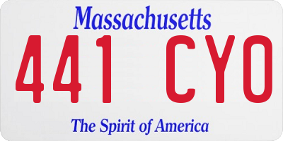 MA license plate 441CY0