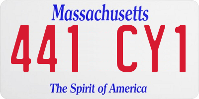 MA license plate 441CY1