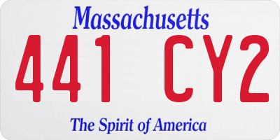 MA license plate 441CY2