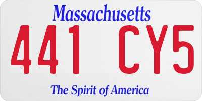 MA license plate 441CY5