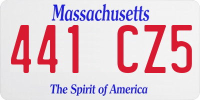 MA license plate 441CZ5
