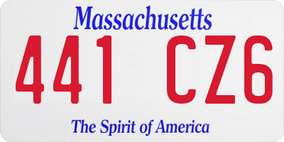 MA license plate 441CZ6