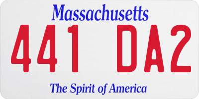 MA license plate 441DA2