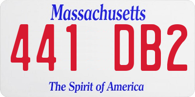 MA license plate 441DB2
