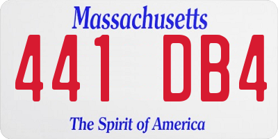 MA license plate 441DB4