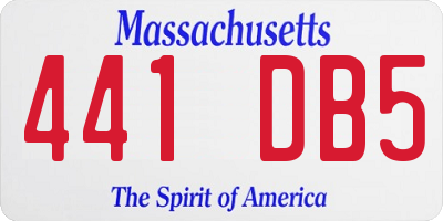 MA license plate 441DB5