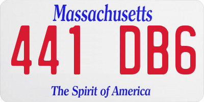 MA license plate 441DB6