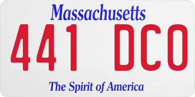 MA license plate 441DC0