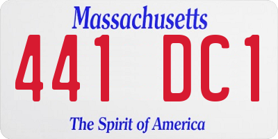 MA license plate 441DC1