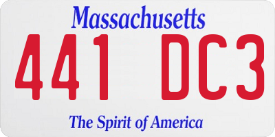 MA license plate 441DC3