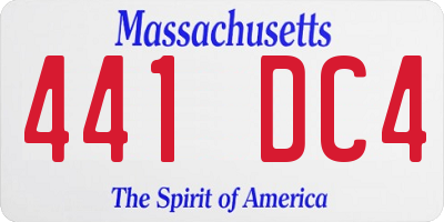 MA license plate 441DC4