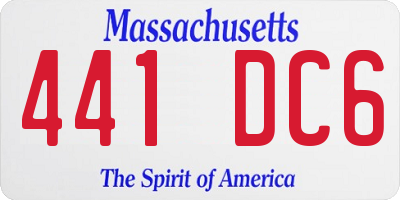 MA license plate 441DC6