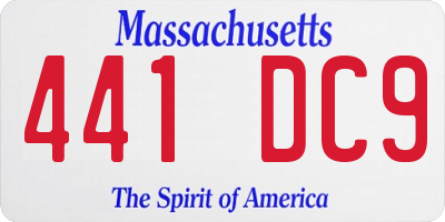 MA license plate 441DC9