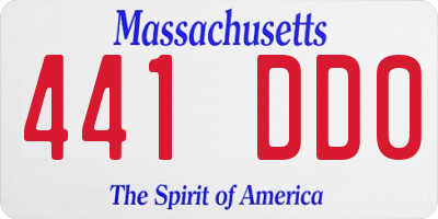 MA license plate 441DD0