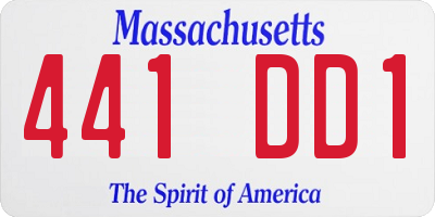 MA license plate 441DD1