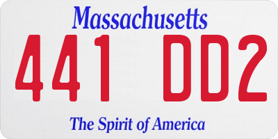 MA license plate 441DD2