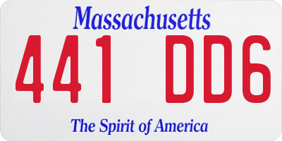 MA license plate 441DD6