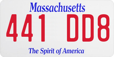 MA license plate 441DD8