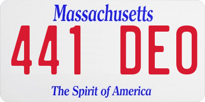 MA license plate 441DE0