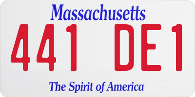MA license plate 441DE1