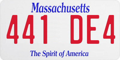 MA license plate 441DE4