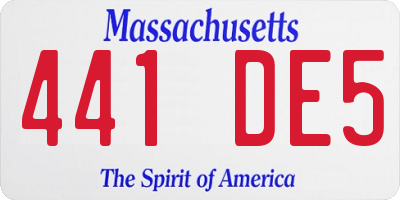 MA license plate 441DE5