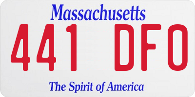 MA license plate 441DF0