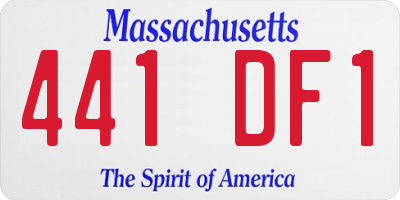 MA license plate 441DF1