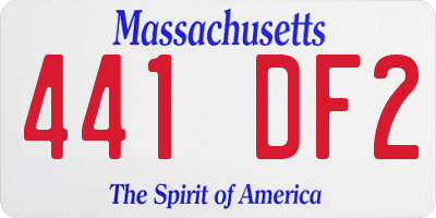 MA license plate 441DF2