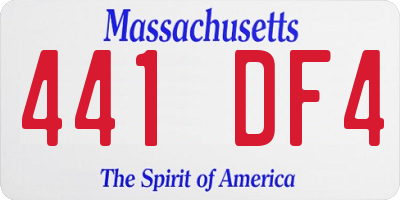 MA license plate 441DF4