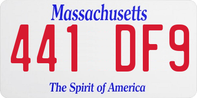 MA license plate 441DF9