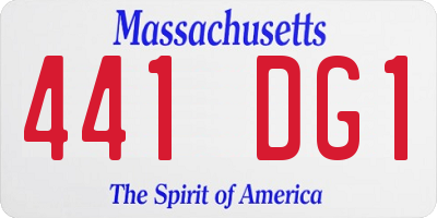 MA license plate 441DG1
