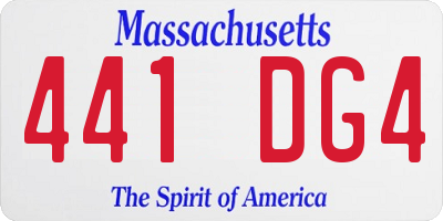 MA license plate 441DG4
