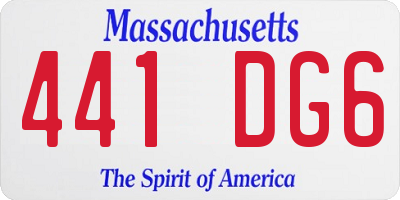 MA license plate 441DG6
