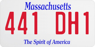 MA license plate 441DH1