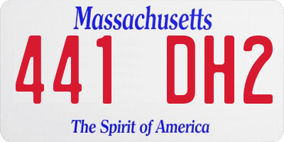 MA license plate 441DH2