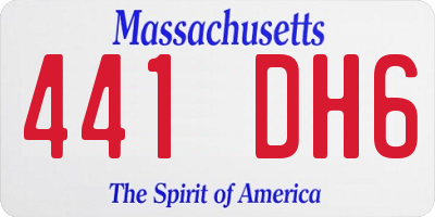 MA license plate 441DH6
