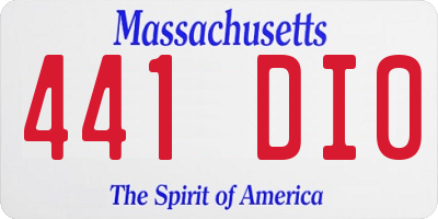 MA license plate 441DI0