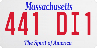 MA license plate 441DI1