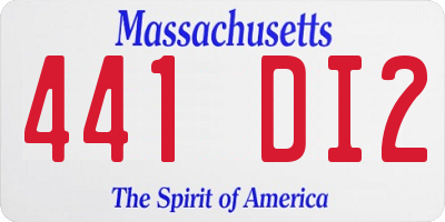 MA license plate 441DI2