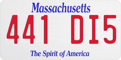 MA license plate 441DI5