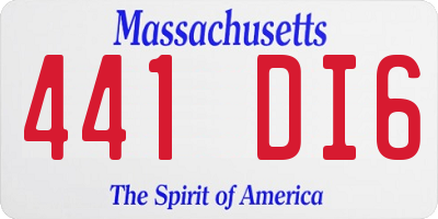 MA license plate 441DI6