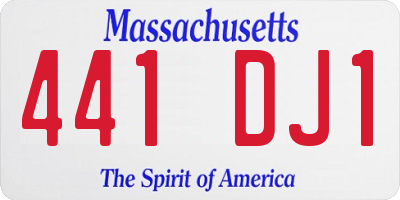 MA license plate 441DJ1