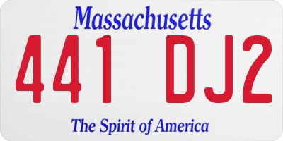 MA license plate 441DJ2