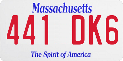 MA license plate 441DK6