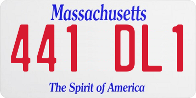 MA license plate 441DL1