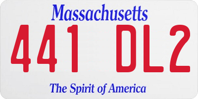 MA license plate 441DL2