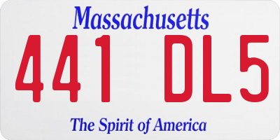 MA license plate 441DL5