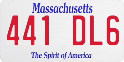 MA license plate 441DL6