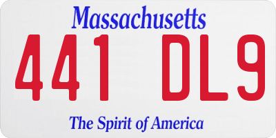 MA license plate 441DL9
